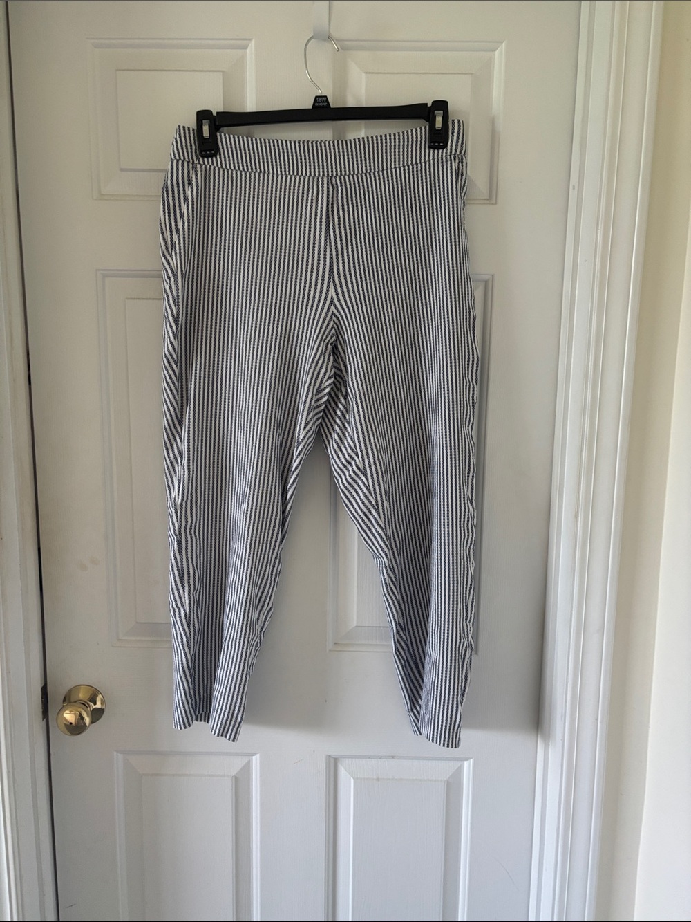 Carolina Belle Black & White Striped Cropped Pants
